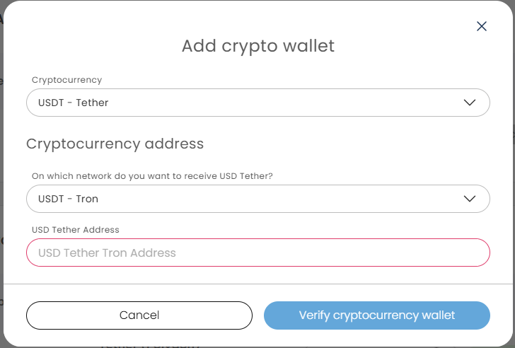 Add Tron Address
